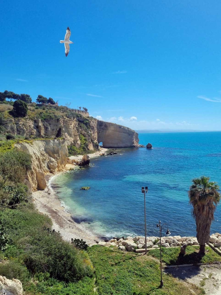 Sciacca beach and coastal panorama, Sicily, Italy