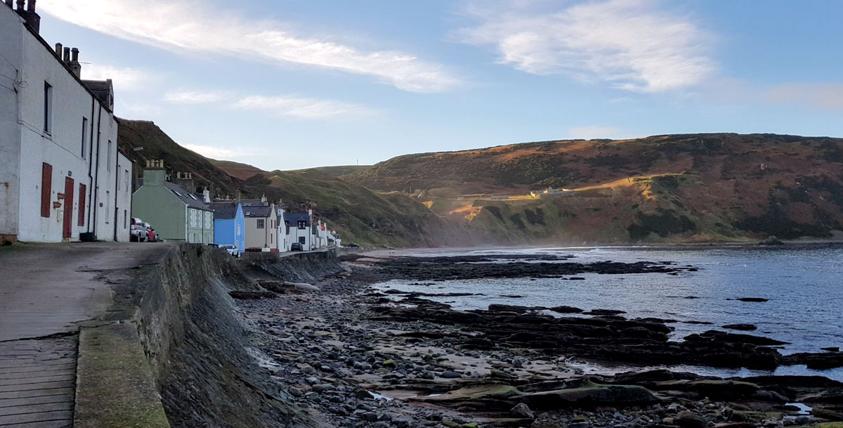 Gardenstown coastal panorama, Aberdeenshire, Scotland