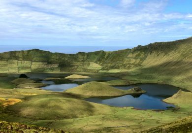 Volcanic caldeira lakes, Corvo Island, Azores