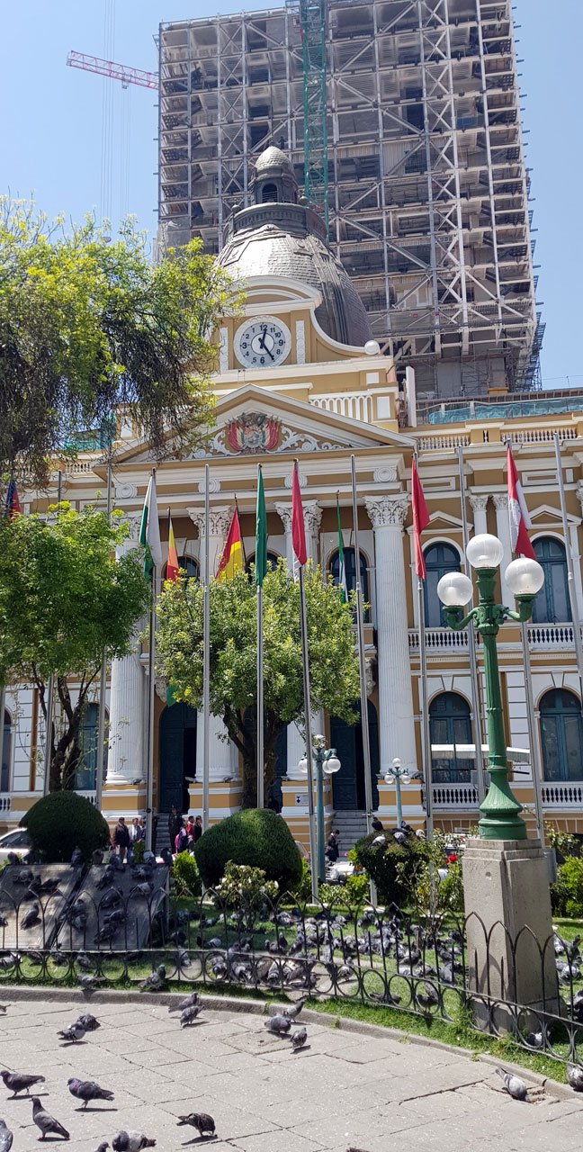 Backward Clock at Plaza Murillo, La Paz