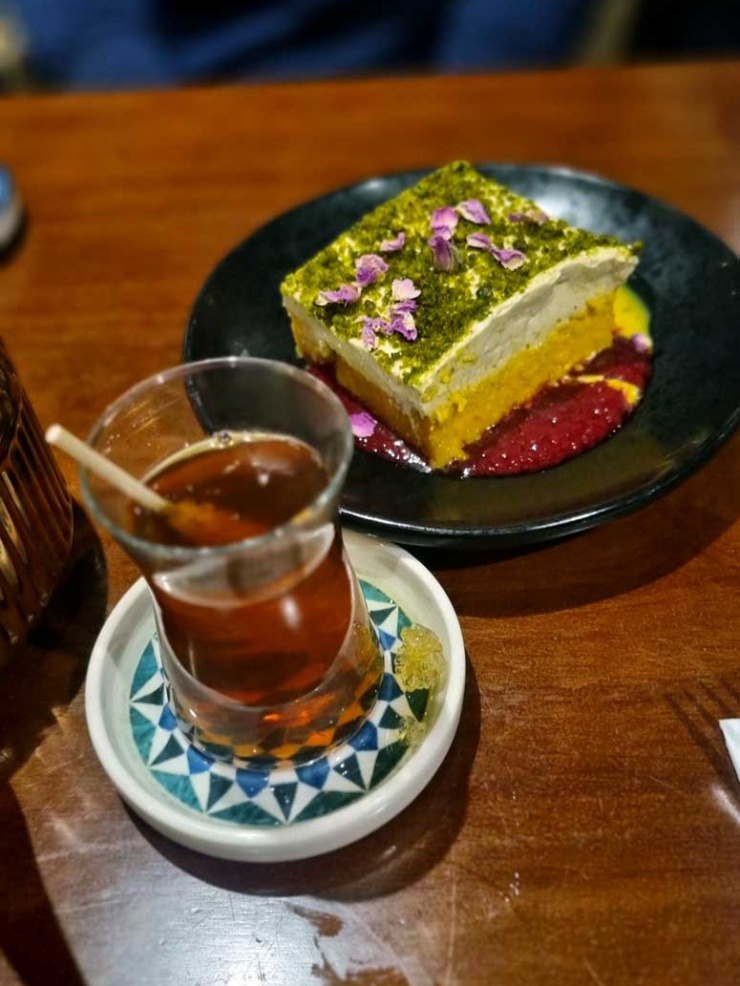 Persian tea & se-shir irani dessert, Naroon Restaurant, Fitzrovia, London