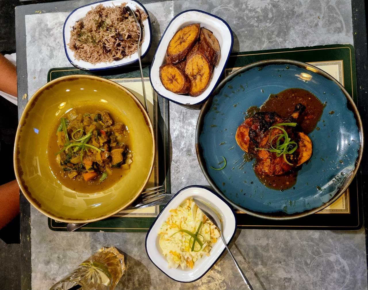 Starters at Rock Steady Rum Lounge Jamaican restaurant, Peckham, London