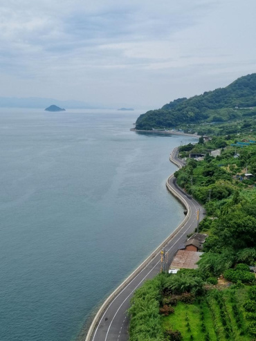 Coastal road on Tobishima Kaido, Japan