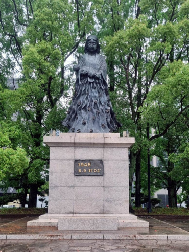 Mother with child statue in Nagasaki, Japan