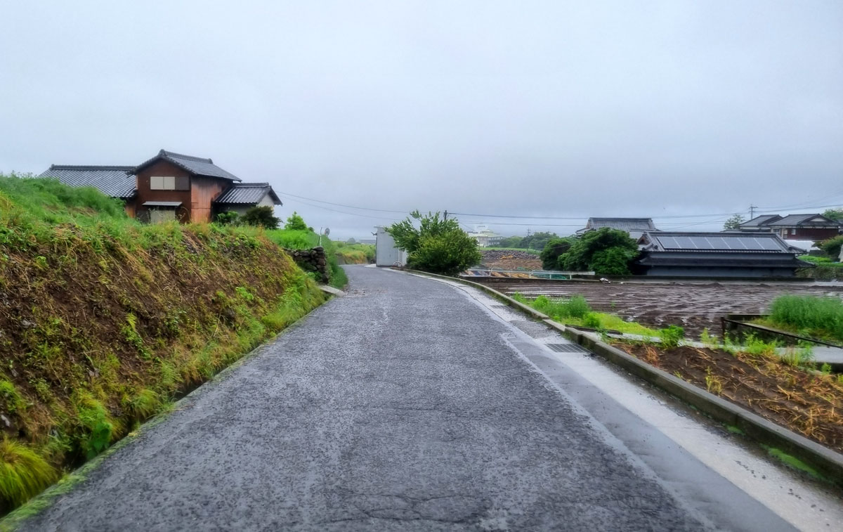 Rural farm road above Shimabara, Japan