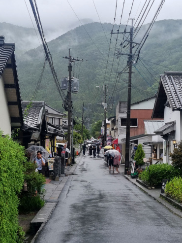 Main pedestrian street of Yufuin, Japan