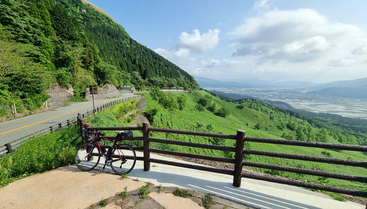 Road on the inner rim of Aso Caldera, Kyushu