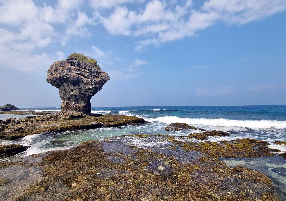 Vase Rock formation on a rocky beach in Liuqiu Island, Taiwan
