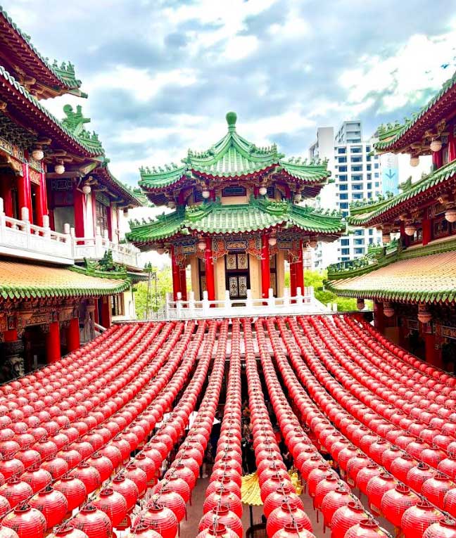 Lanterns of Sunfong Temple, Kaohsiung, Taiwan